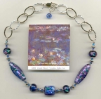 "Monet's Lily Pad" Beads on Sterling Silver Link Chain